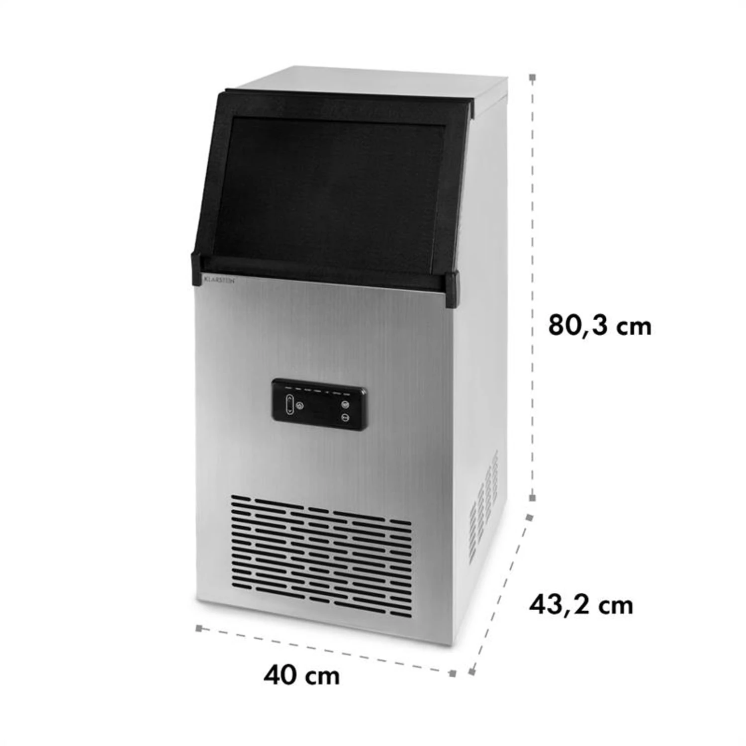 Glacial XL Profi-Eiswürfelmaschine 38kg/d 15l LED Edelstahl Schwarz 10 Glacial XL Profi-Eiswürfelmaschine 38kg/d 15l LED Edelstahl Schwarz – Bild 8