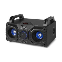 MDJ95 Party Station Bluetooth USB/SD/AUX Akku Schwarz 15 MDJ95 Party Station Bluetooth USB/SD/AUX Akku Schwarz -Haushaltsgeräte Store 10033633 yy 0008 front MDJ95 PartyStation 100W with batt