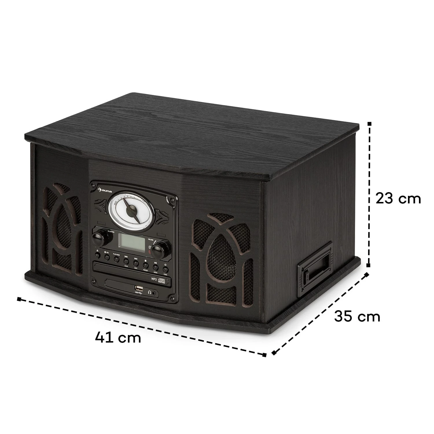 NR-620 DAB Stereoanlage Holz Plattenspieler DAB+ CD-Player Schwarz 13 NR-620 DAB Stereoanlage Holz Plattenspieler DAB+ CD-Player Schwarz – Bild 11