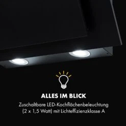 Athena Dunstabzugshaube 60cm Abluft: 350 M³/h LED Schwarz -Haushaltsgeräte Store 10033766 de 0007 logo