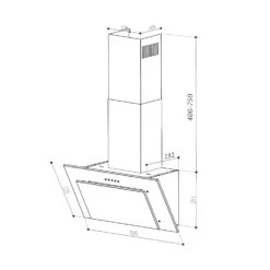 Athena Dunstabzugshaube 60cm Abluft: 350 M³/h LED Schwarz -Haushaltsgeräte Store 10033766 yy 0010 logo