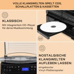 388-DAB+ Stereoanlage 20W Max. Vinyl CD Kassette BT FM/DAB+ USB 11 388-DAB+ Stereoanlage 20W Max. Vinyl CD Kassette BT FM/DAB+ USB -Haushaltsgeräte Store 10034091 de 0004 usp