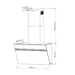 Alina Dunstabzugshaube 90cm 600 M³/h LED-Display Ambientelicht Schwarz -Haushaltsgeräte Store 10034106 yy 0009 logo