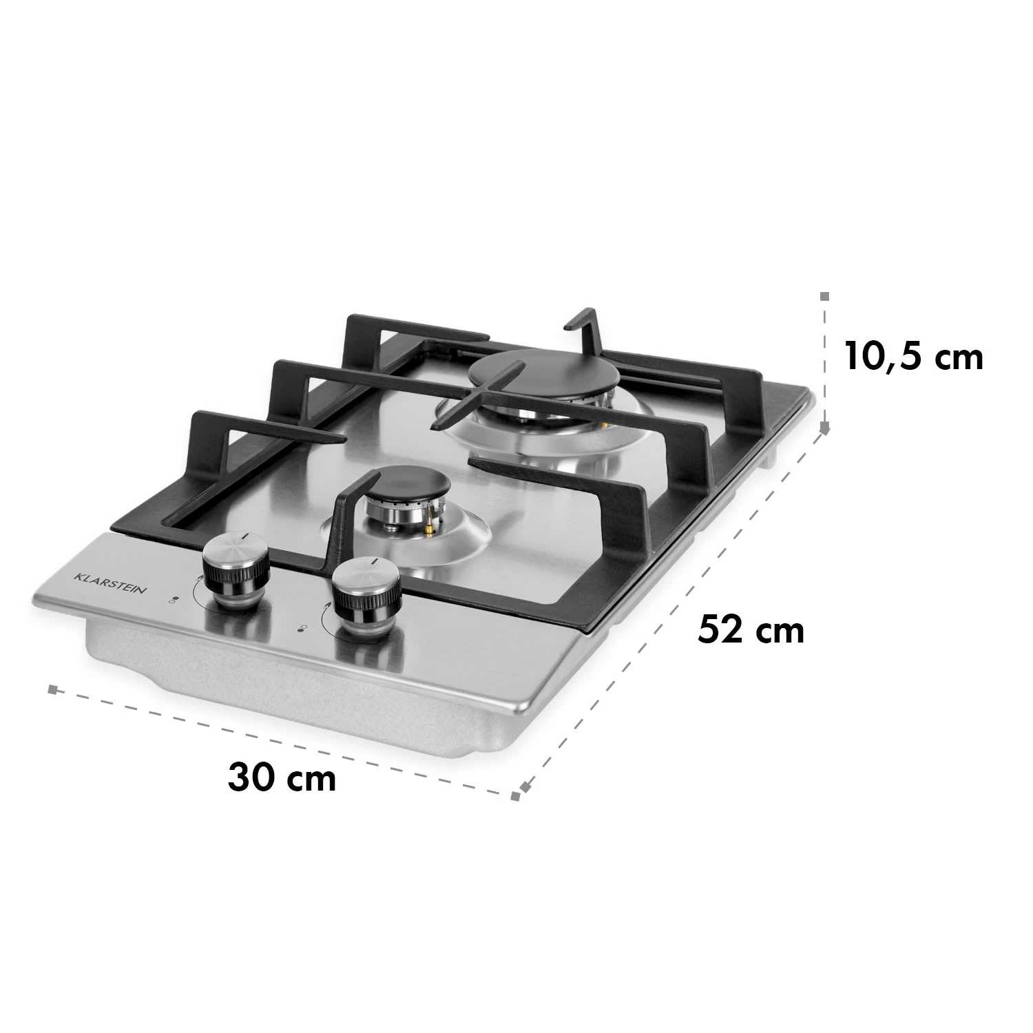 Ignito Domino Gaskochfeld 2-flammig Sabaf-Brenner Edelstahl Silber 11 Ignito Domino Gaskochfeld 2-flammig Sabaf-Brenner Edelstahl Silber – Bild 9