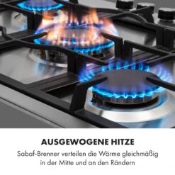 Ignito 5 Zonen Gaskochfeld 5-flammig Sabaf-Brenner Edelstahl Silber -Haushaltsgeräte Store 10034111 de 0003 logo