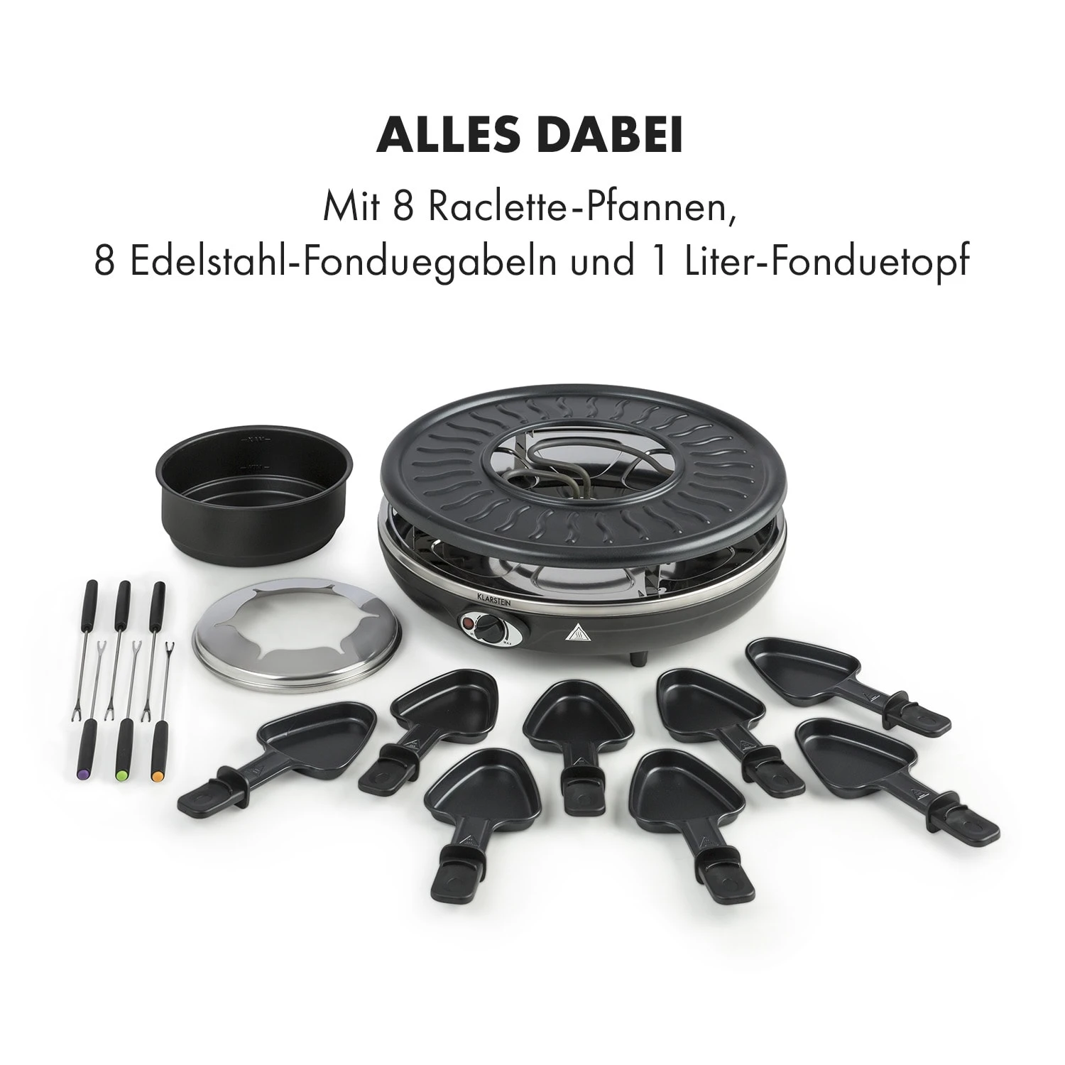 Fonduelette Raclette Und Fondue 1350W 1 Liter 38 Cm Ø Für 8 Personen 8 Fonduelette Raclette Und Fondue 1350W 1 Liter 38 Cm Ø Für 8 Personen – Bild 6