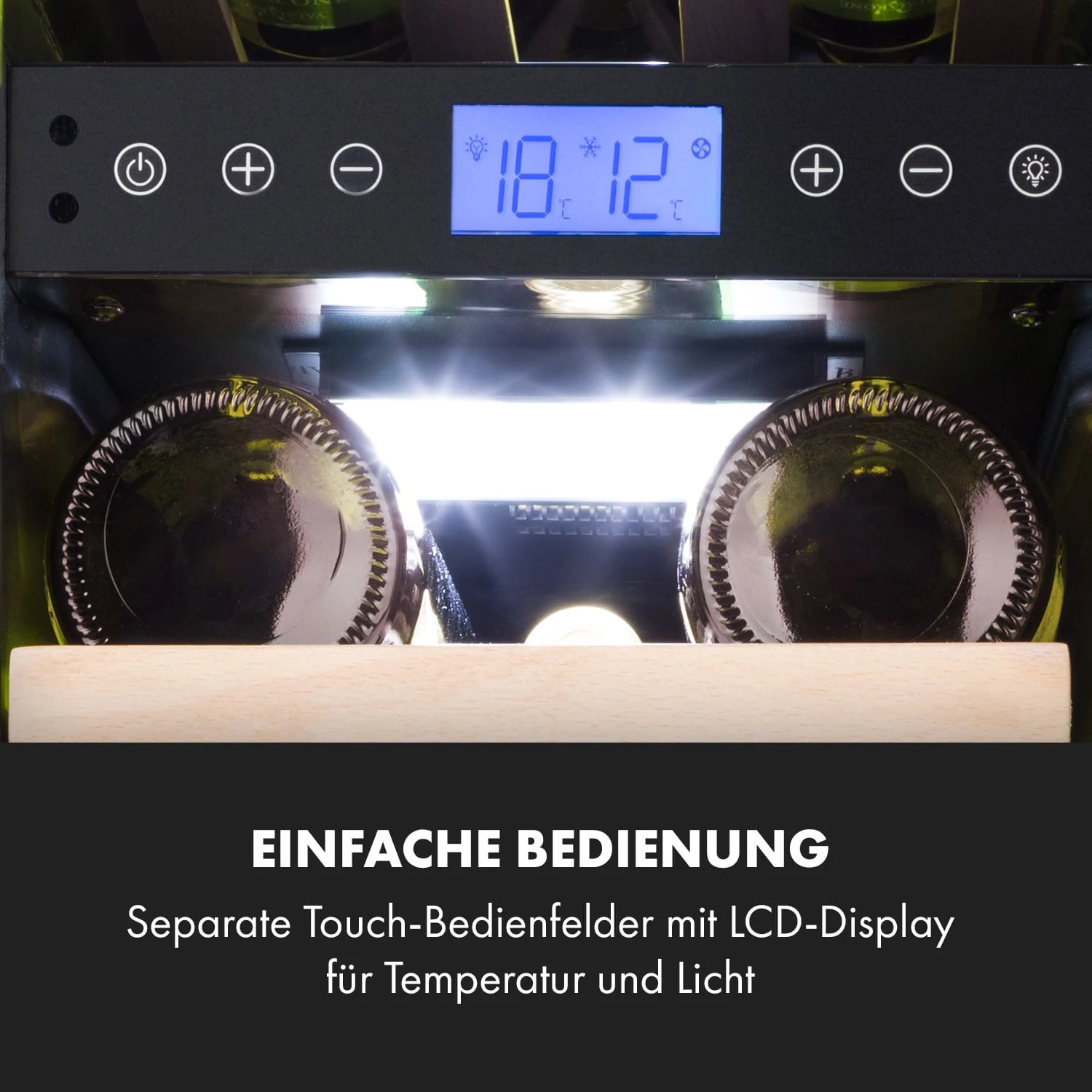 Vinovilla 17 Built-In Duo Weinkühlschrank 53l 17 Fl. 2 Zonen Glastür 6 Vinovilla 17 Built-In Duo Weinkühlschrank 53l 17 Fl. 2 Zonen Glastür – Bild 4