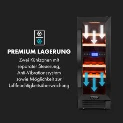 Vinovilla 17 Built-In Duo Weinkühlschrank 53l 17 Fl. 2 Zonen Glastür 16 Vinovilla 17 Built-In Duo Weinkühlschrank 53l 17 Fl. 2 Zonen Glastür -Haushaltsgeräte Store 10034154 de 0006 logo