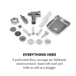 Kraftprotz Elektrischer Fleischwolf 700 W Kupfermotor Edelstahl -Haushaltsgeräte Store 10034215 yy 0006 logo Klarstein Kraftprotz elektrischer Fleischwolf weiss