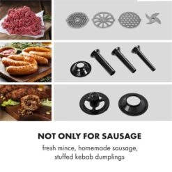 Mett Max Elektrischer Fleischwolf 600W Kupfermotor Aluminium 13 Mett Max Elektrischer Fleischwolf 600W Kupfermotor Aluminium -Haushaltsgeräte Store 10034244 yy 0004 logo Klarstein Mett Max elektrischer Fleischwolf grau