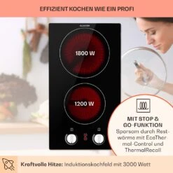 EasyCook Domino Keramikkochfeld 3000W Drehregler Schwarz -Haushaltsgeräte Store 10034603 de 0003 usp