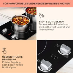 EasyCook Domino Keramikkochfeld 3000W Drehregler Schwarz -Haushaltsgeräte Store 10034603 de 0004 usp