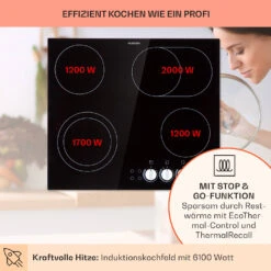 EasyCook Keramikkochfeld 6100W Drehregler Schwarz 13 EasyCook Keramikkochfeld 6100W Drehregler Schwarz -Haushaltsgeräte Store 10034604 de 0003 usp