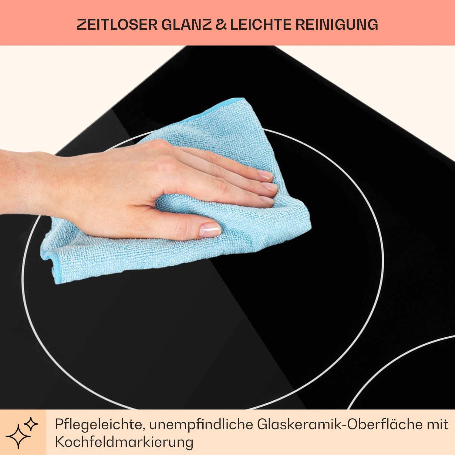 EasyCook Keramikkochfeld 6100W Drehregler Schwarz 10 EasyCook Keramikkochfeld 6100W Drehregler Schwarz – Bild 8