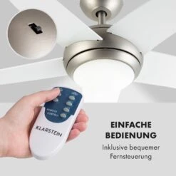 Bolero 2-in-1-Deckenventilator 134cm Leuchte 55W Fernbedienung Weiß -Haushaltsgeräte Store 10034683 de 0003 logo