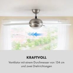Bolero 2-in-1-Deckenventilator 134cm Leuchte 55W Fernbedienung Weiß -Haushaltsgeräte Store 10034683 de 0005 logo