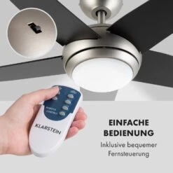Bolero 2-in-1-Deckenventilator 134cm Leuchte 55W Fernbedienung Schwarz -Haushaltsgeräte Store 10034684 de 0003 logo
