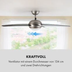 Bolero 2-in-1-Deckenventilator 134cm Leuchte 55W Fernbedienung Schwarz -Haushaltsgeräte Store 10034684 de 0005 logo