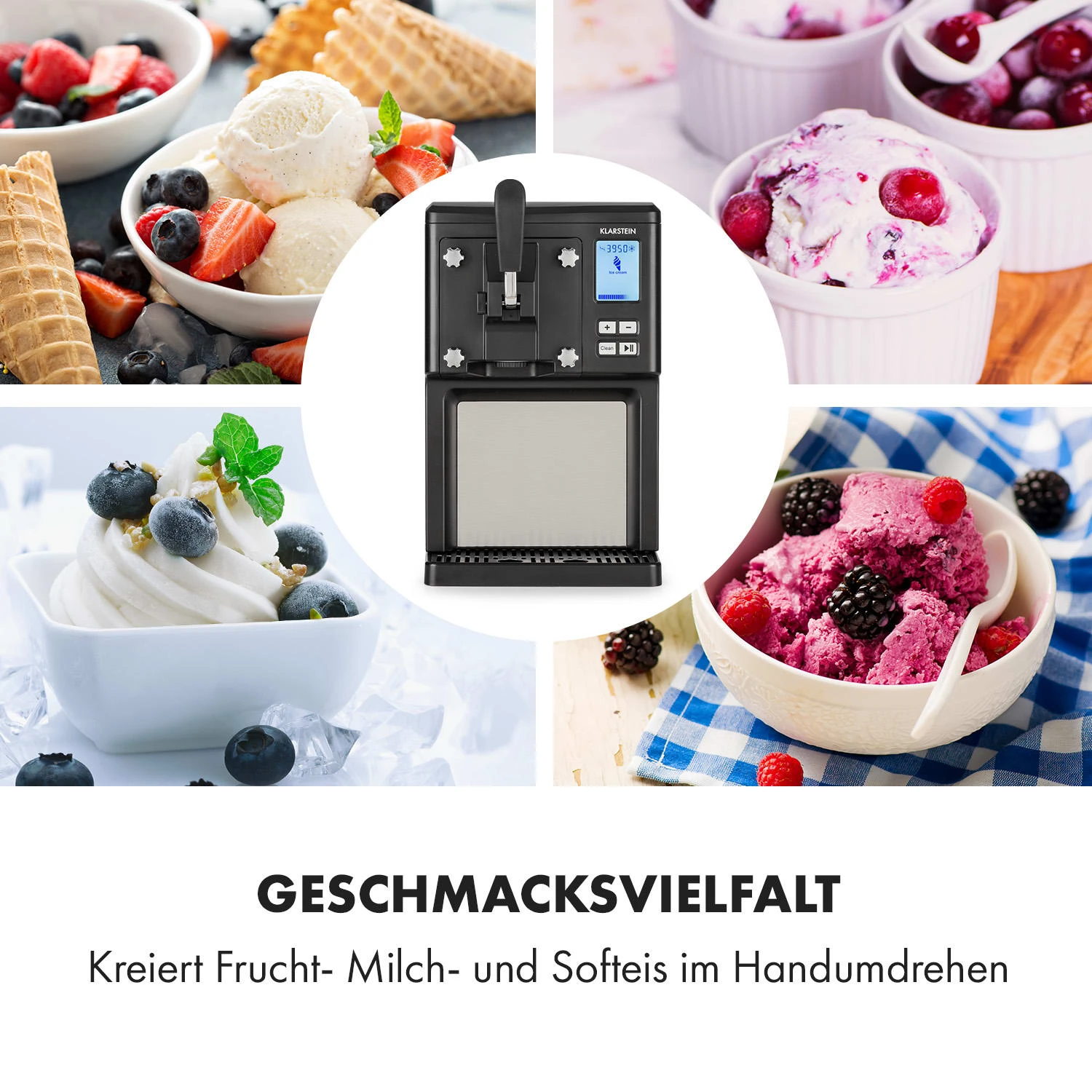 Sweet Sundae Eiscrememaschine Kompressor 1,5l Edelstahl Schwarz 6 Sweet Sundae Eiscrememaschine Kompressor 1,5l Edelstahl Schwarz – Bild 4