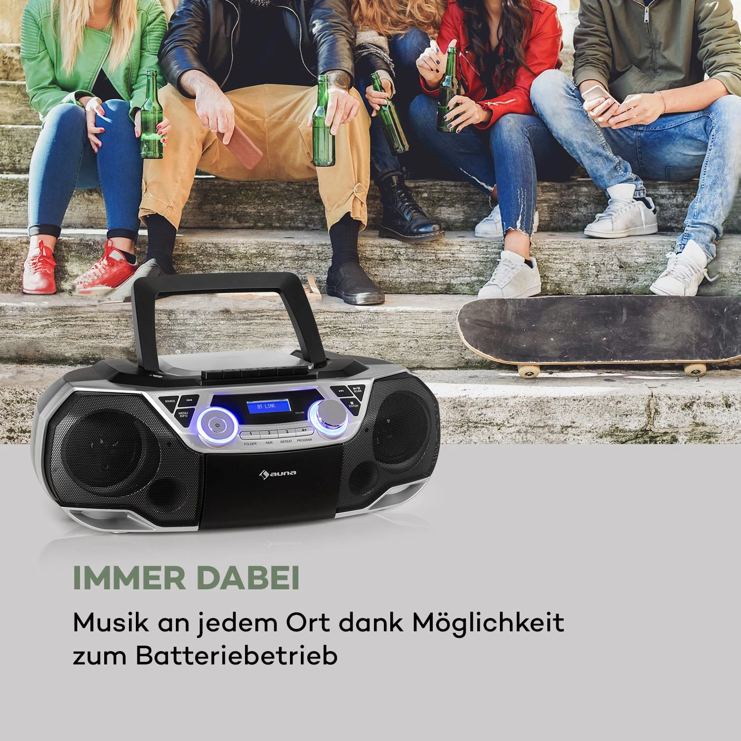 Roadie 2K Boombox CD-Player Kassettenradio DAB/DAB+ UKW Bluetooth 10 Roadie 2K Boombox CD-Player Kassettenradio DAB/DAB+ UKW Bluetooth – Bild 8