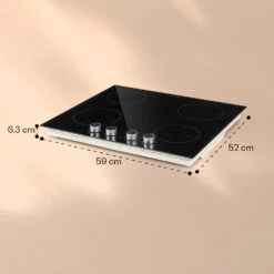 Kochheld 4-Zonen-Induktionskochfeld 6000W Dreh-Regler Glas Schwarz -Haushaltsgeräte Store 10034947 yy 0011 dimensions