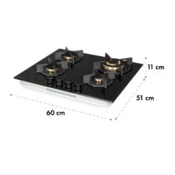 Goldflame 4 Gaskochfeld 4-flammig Messing-Brenner Glaskeramik Schwarz -Haushaltsgeräte Store 10034972 yy 0010 logo Klarstein Goldflame 4 Gaskochfeld 4 flammig