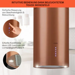 Beretta Inselabzugshaube Ø35cm Ab-/Umluft 650m³/h LED Aktivkohlefilter -Haushaltsgeräte Store 10035166 de 0004 usp