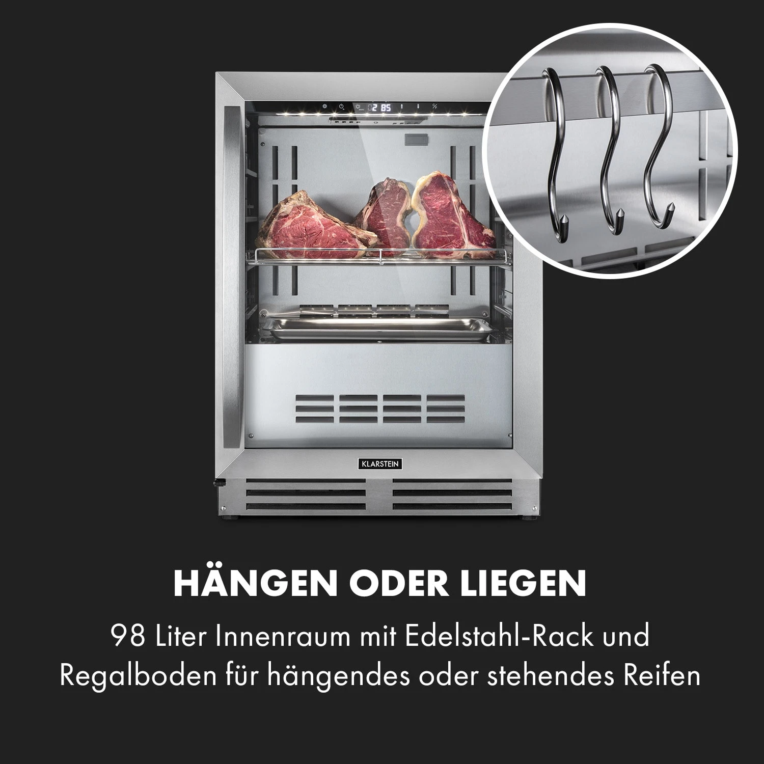 Steakhouse Pro Fleischreifeschrank 98 Ltr 1-25°C Touch Edelstahltür 7 Steakhouse Pro Fleischreifeschrank 98 Ltr 1-25°C Touch Edelstahltür – Bild 5