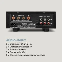 AMP-2 DG Stereo-Hifi-Verstärker 2x50W RMS BT/USB Opt. & Coax. Dig-In 14 AMP-2 DG Stereo-Hifi-Verstärker 2x50W RMS BT/USB Opt. & Coax. Dig-In -Haushaltsgeräte Store 10035179 de 0006 logo