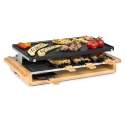 Tournedo Raclette 1200W Aluminiumguss 8 Personen Holz-Dekor