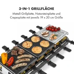 Fonduelette XL 3-in-1 Raclettegrill Fondue Naturstein 1650W 12 Pers -Haushaltsgeräte Store 10035220 de 0003 logo
