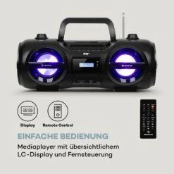 Soundblaster DAB Boombox Bluetooth CD/MP3/USB/AUX DAB+/UKW LED 50Wmax. -Haushaltsgeräte Store 10035222 de 0005 logo