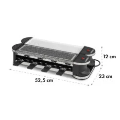 Tenderloin 50/50 Raclette-Grill 1200W 8 Personen Natursteinplatte Metallgrillplatte -Haushaltsgeräte Store 10035260 yy 0008 logo Klarstein Tenderloin 50 50 Raclettegrill weiss