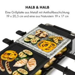 Bistecca Raclette 1200W Metall / Stein 8 Personen Kontroll-LED -Haushaltsgeräte Store 10035293 de 0004 logo