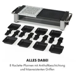 Bistecca Raclette 1200W Metall / Stein 8 Personen Kontroll-LED -Haushaltsgeräte Store 10035293 de 0006 logo