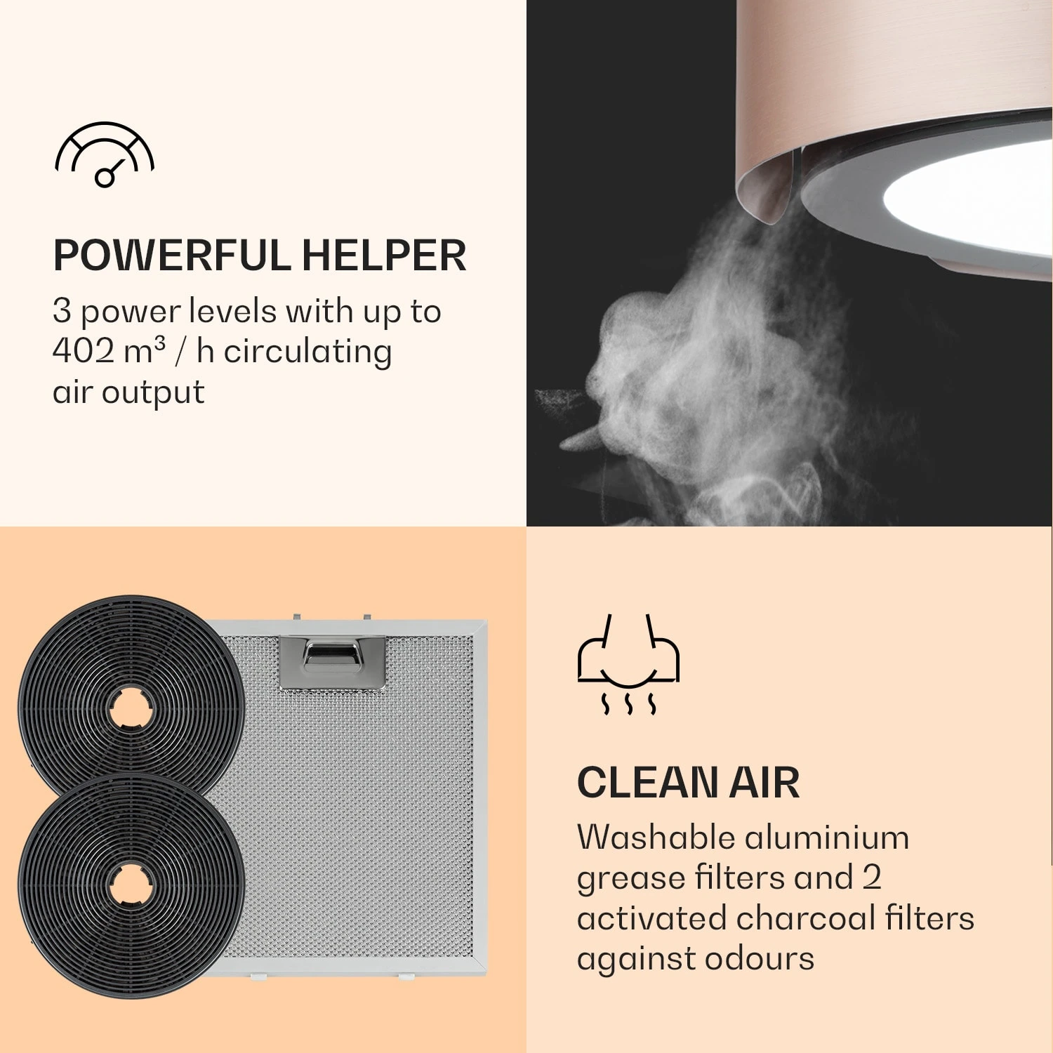 Skyfall Smart Inselabzugshaube Ø45cm Umluft 402m³/h LED 7 Skyfall Smart Inselabzugshaube Ø45cm Umluft 402m³/h LED – Bild 5