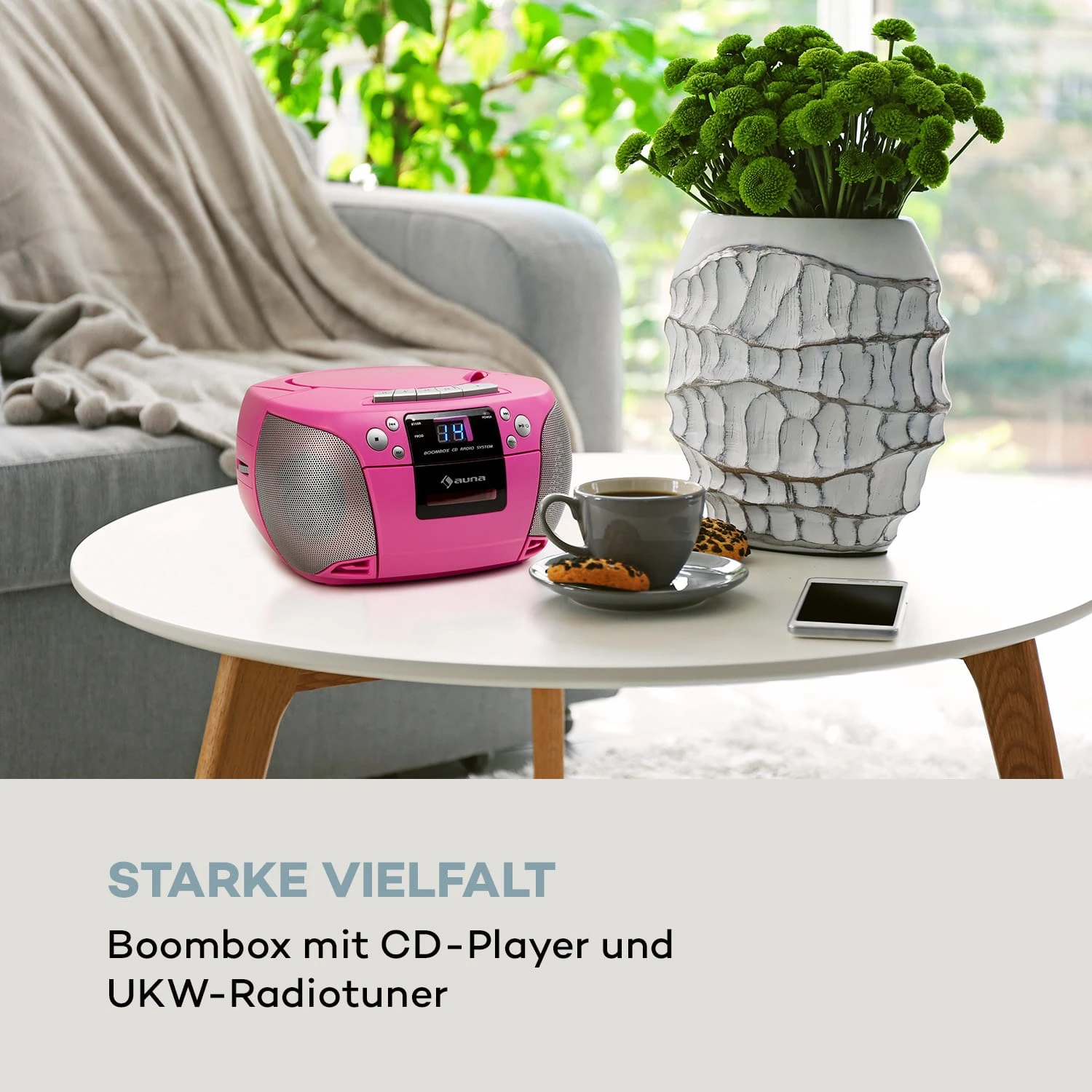 Harper CD Boombox CD-Player Bluetooth Kassette UKW AUX USB 4 Harper CD Boombox CD-Player Bluetooth Kassette UKW AUX USB – Bild 2