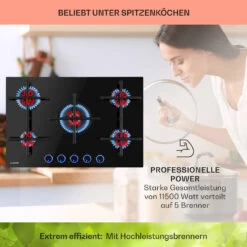Illuminosa 5 Gaskochfeld 5-flammig Sabaf-Brenner Glaskeramik -Haushaltsgeräte Store 10035465 de 0003 usp