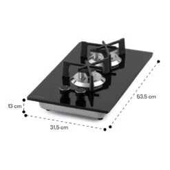 Trifecta Domino Gaskochfeld 2-flammig Triangle-Brenner Glaskeramik -Haushaltsgeräte Store 10035468 yy 0011 dimensions