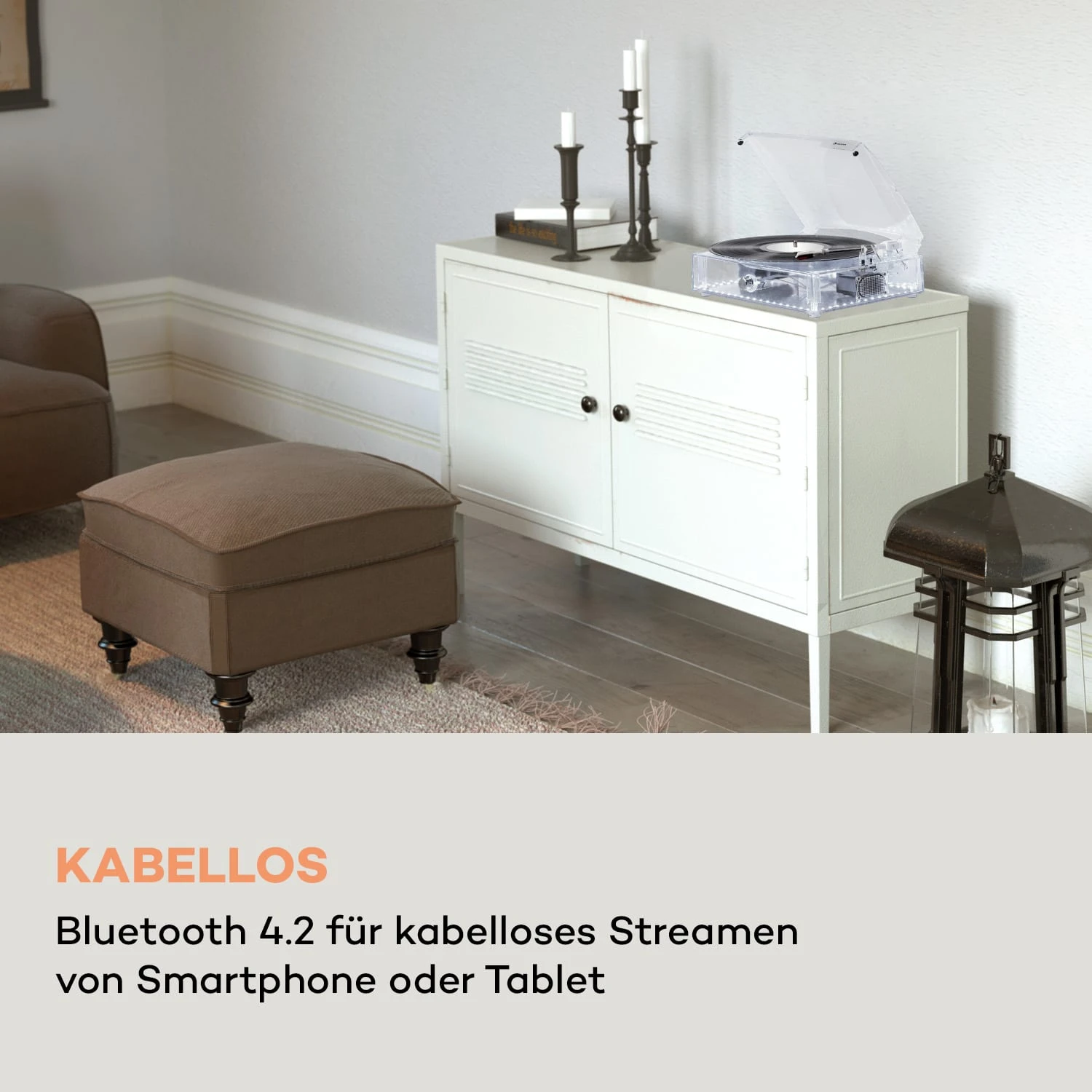 ClearTech Plattenspieler 33/45/78 U/min Bluetooth Stereolautsprecher 5 ClearTech Plattenspieler 33/45/78 U/min Bluetooth Stereolautsprecher – Bild 3