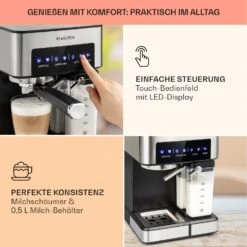 Arabica Comfort Espressomaschine 1350W 20 Bar 1,8l Touch-Bedienfeld -Haushaltsgeräte Store 10035655 de 0003 usp
