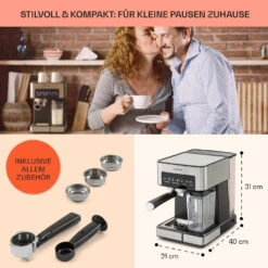 Arabica Comfort Espressomaschine 1350W 20 Bar 1,8l Touch-Bedienfeld -Haushaltsgeräte Store 10035655 de 0005 usp