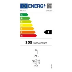 CoolArt 79L Kühl-Gefrier-Kombination EEK F Gefrierfach 9l Designtür -Haushaltsgeräte Store 10036184 energy label