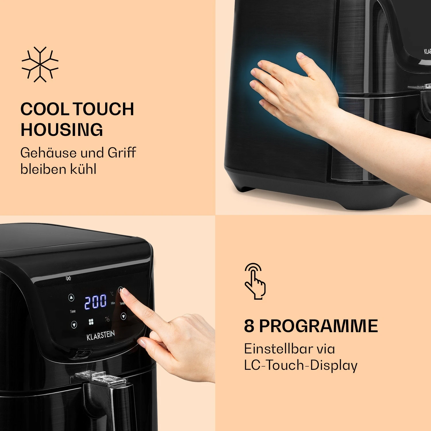 AeroVital Deluxe Heißluftfritteuse 1700W 5,4 Liter Edelstahl 6 AeroVital Deluxe Heißluftfritteuse 1700W 5,4 Liter Edelstahl – Bild 4