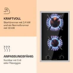 Goldflame Domino Prime Gaskochfeld 2-flammig Messing-Brenner Glaskeramik -Haushaltsgeräte Store 10037806 de 0004 logo
