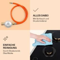 Goldflame Domino Prime Gaskochfeld 2-flammig Messing-Brenner Glaskeramik -Haushaltsgeräte Store 10037806 de 0006 logo