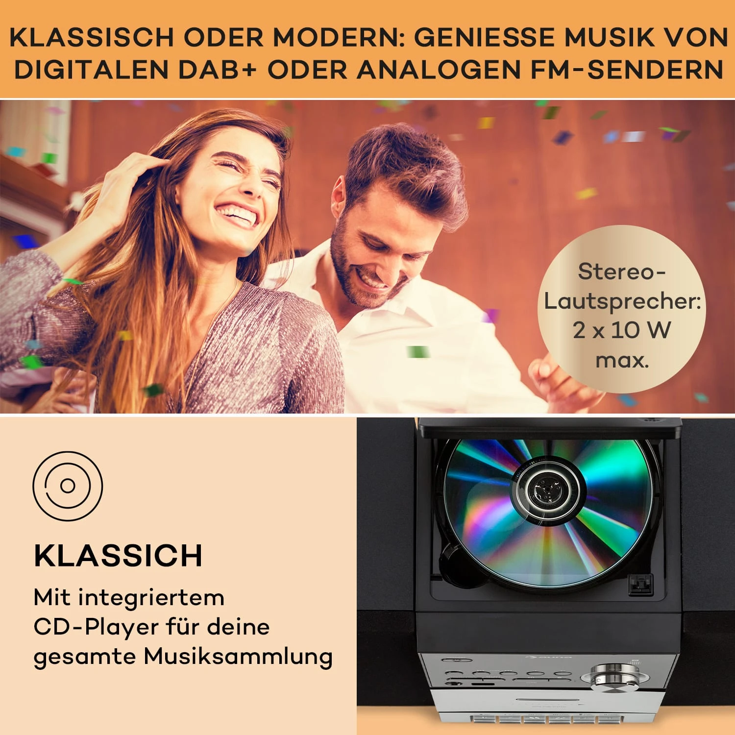 MC-40 DAB Stereoanlage UKW/DAB+ Bluetooth CD Kassette USB Fernbedienung 5 MC-40 DAB Stereoanlage UKW/DAB+ Bluetooth CD Kassette USB Fernbedienung – Bild 3