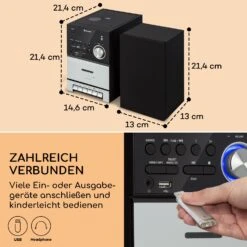 MC-40 DAB Stereoanlage UKW/DAB+ Bluetooth CD Kassette USB Fernbedienung 15 MC-40 DAB Stereoanlage UKW/DAB+ Bluetooth CD Kassette USB Fernbedienung -Haushaltsgeräte Store 10038001 de 0007 usp