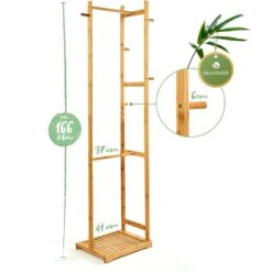 Garderobe 5 Haken 2 Kleiderstangen Ablagefläche Bambus -Haushaltsgeräte Store 10038016 yy 0005 logo