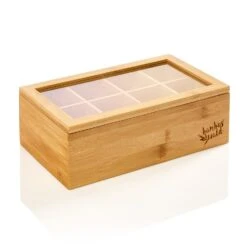 Teebox 8 Fächer 120 Teebeutel Kunststoff-Sichtfenster Bambus 15 Teebox 8 Fächer 120 Teebeutel Kunststoff-Sichtfenster Bambus -Haushaltsgeräte Store 10038043 yy 0007 logo